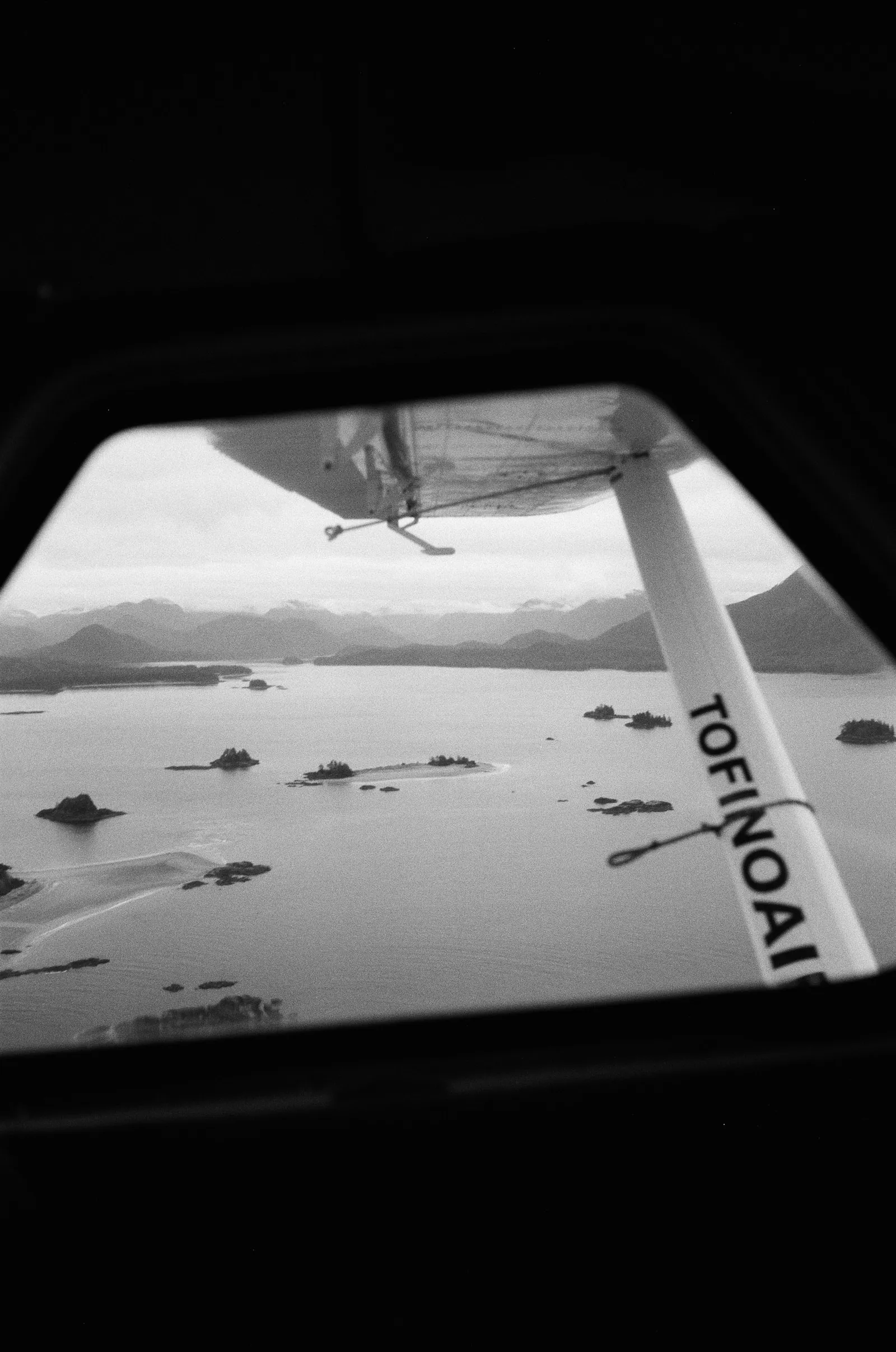 Film photograph, Over Clayoquot Sound, BC